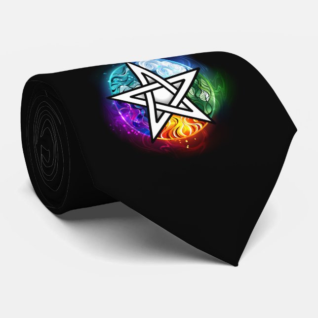 Wiccan pentagram tie (Rolled)