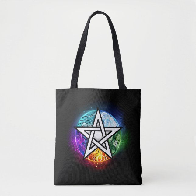 Wiccan pentagram tote bag (Front)