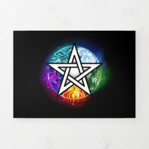 Wiccan pentagram Tri-Fold announcement