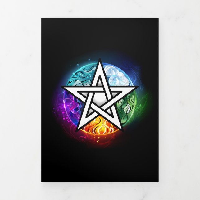 Wiccan pentagram Tri-Fold programme (Cover)