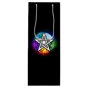 Wiccan pentagram wine gift bag