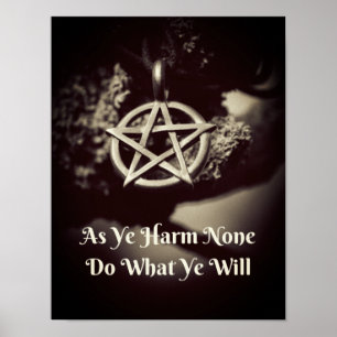 Wiccan Rede Citation Poster Comme Vous Nuisez Aucu
