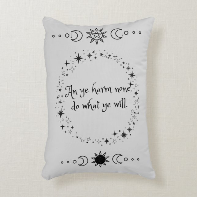 Wiccan Rede Throw Pillow (Front(Vertical))