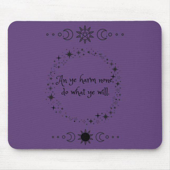 Wiccan Rede Witch Mouse Pad (Front)