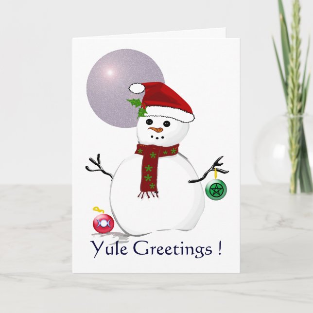 Wiccan Snowman - Yule Card (Front)