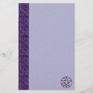 Wiccan Star and Butterflies Stationery