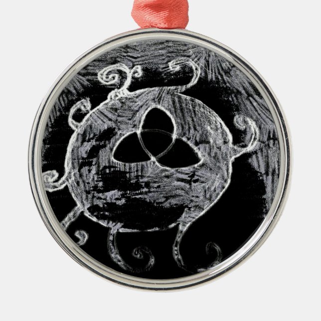 wiccan symbol for the witches metal ornament (Front)