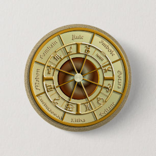 Wiccan Wheel of the Year 2 Inch Round Button