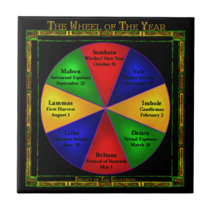 Wiccan Wheel of The Year Ceramic Tile