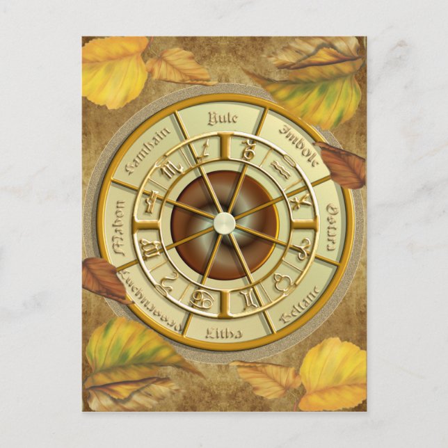 Wiccan Wheel of the Year Postcard (Front)
