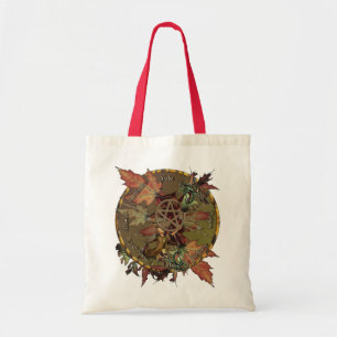 Wiccan Wheel With Pentacle Canvas Tote Bag