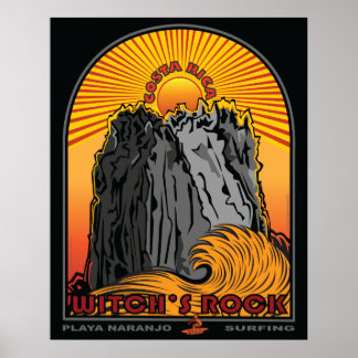 Wiches Rock, Costa Rica Playa Naranjo Surfbreak Poster