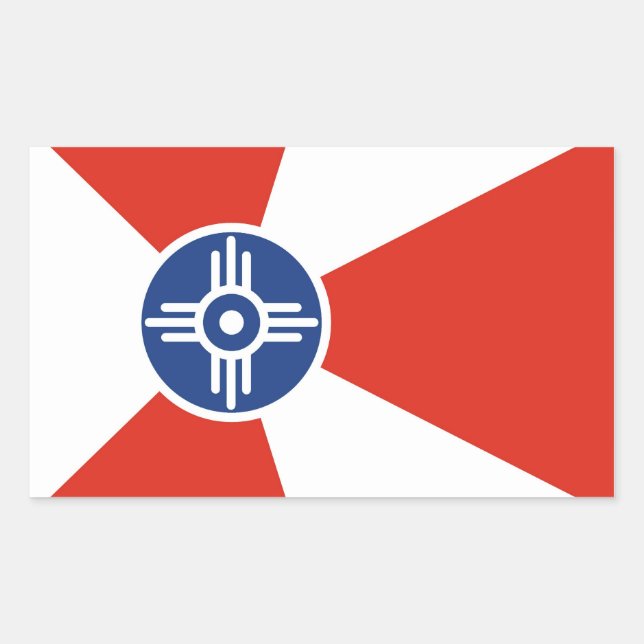 Wichita city flag  Kansas state America country Sticker (Front)