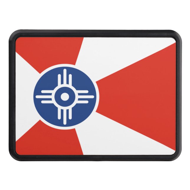 Wichita city flag trailer hitch cover (Front)