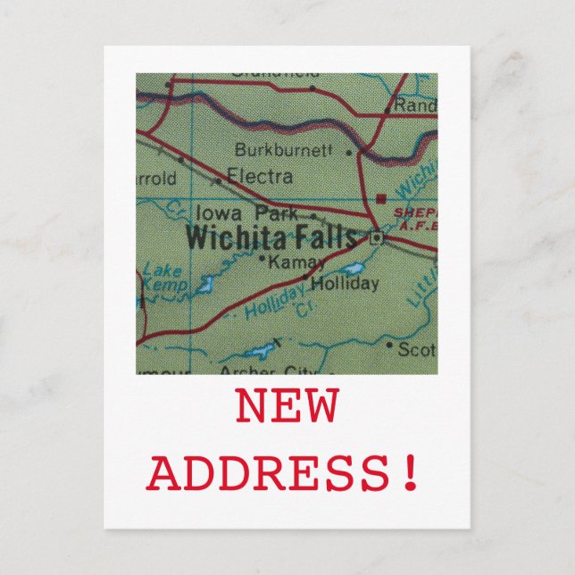 Wichita Falls New Address announcement Postcard (Front)