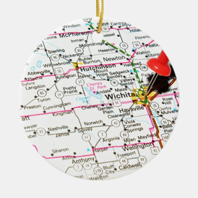 Wichita, Kansas Ceramic Ornament (Front)