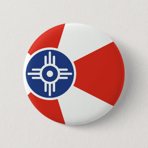 Wichita Kansas ICT Flag 2 Inch Round Button