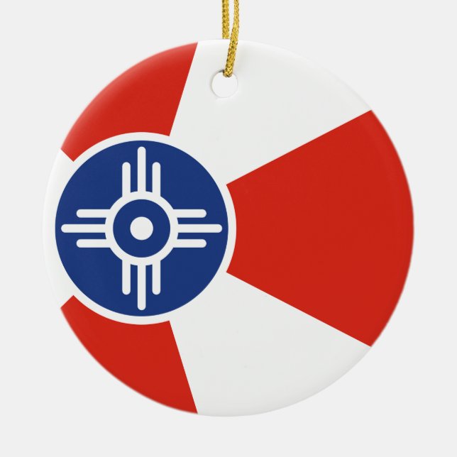 Wichita Kansas ICT Flag Ceramic Ornament (Front)