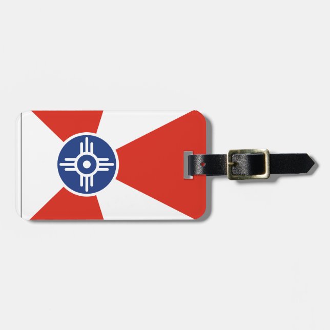 Wichita Kansas ICT Flag Luggage Tag (Front Horizontal)