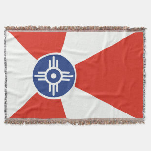 Wichita Kansas ICT Flag Throw Blanket