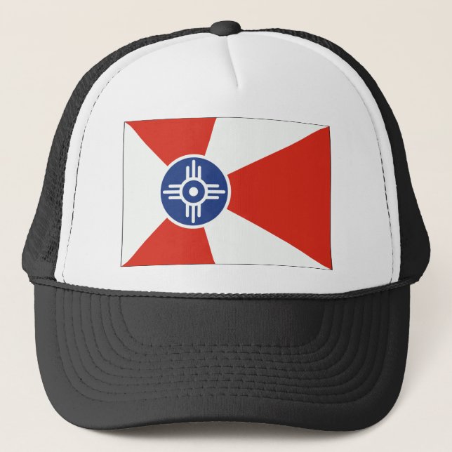 Wichita Kansas ICT Flag Trucker Hat (Front)