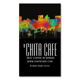 Wichita Kansas  Skyline-SG Magnetic Business Card