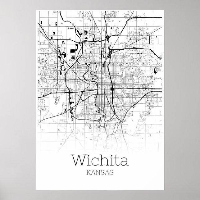 Wichita Map - Kansas - City Map Poster (Front)