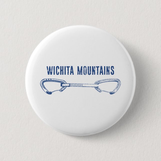 Wichita Mountains Rock Climbing Quickdraw 2 Inch Round Button (Front)
