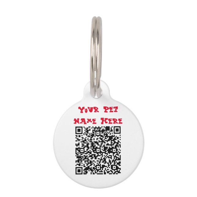 Wick QR Code Round Pet Name Tag (Front)