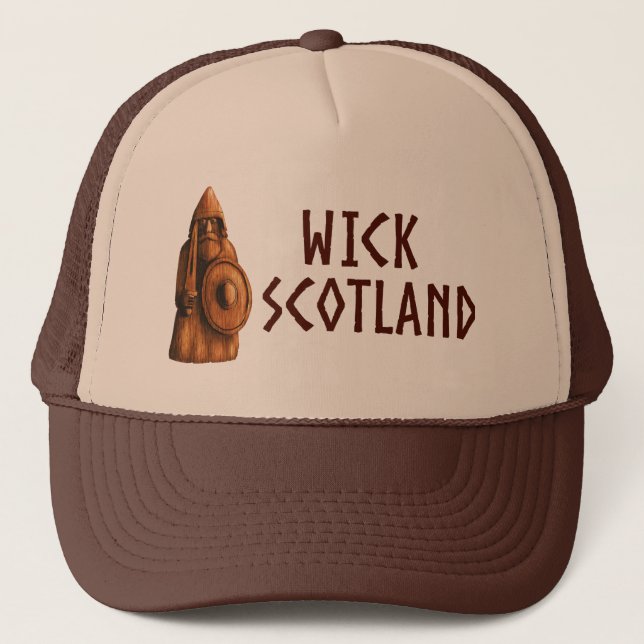 Wick Scotland Viking Carving Trucker Hat (Front)