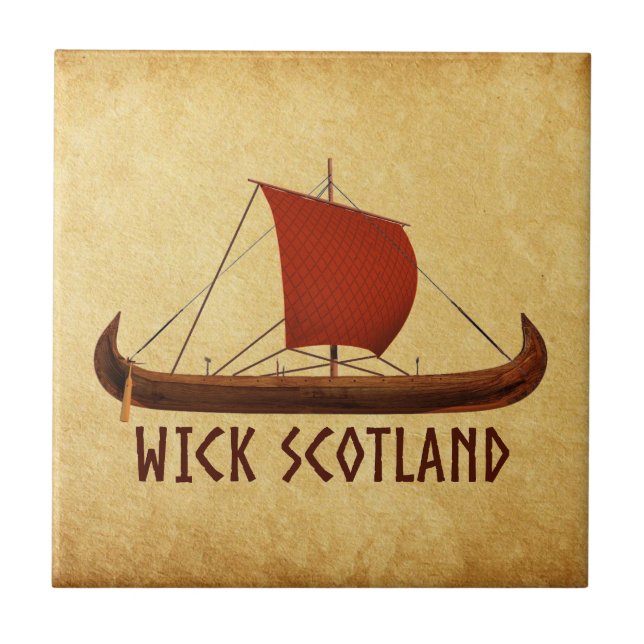 Wick Scotland Viking Ship Tile (Front)