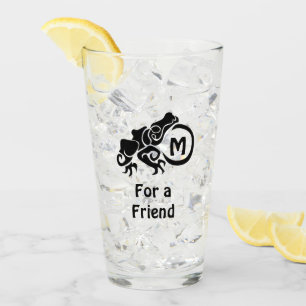 Wick Tribal Frog Monogram Glass