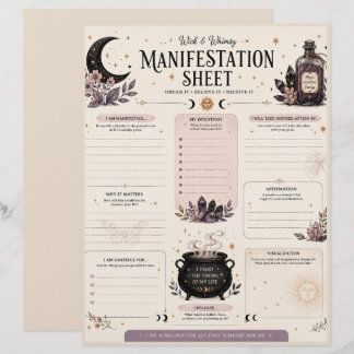 Wick & Whimsy Manifestation Sheet