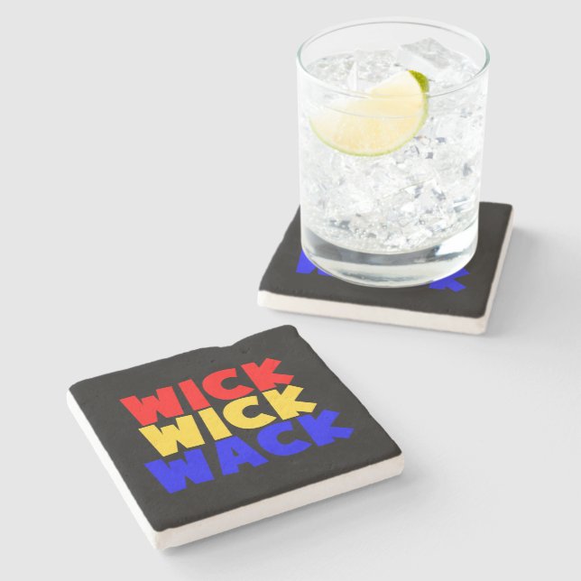 Wick Wick Wack Stone Coaster (Side)