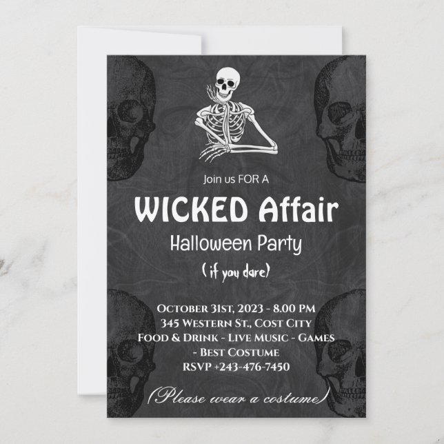 Wicked Affair Halloween Party Invitation (Front)
