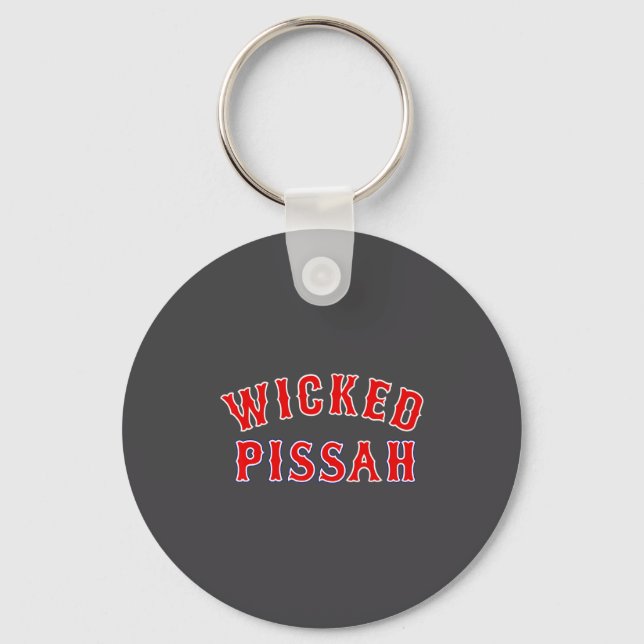 Wicked Ah Er Boston New England Southie  Keychain (Front)