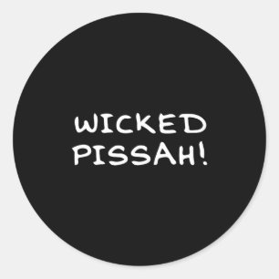 Wicked Ah! Funny Awesome Er New England  Classic Round Sticker