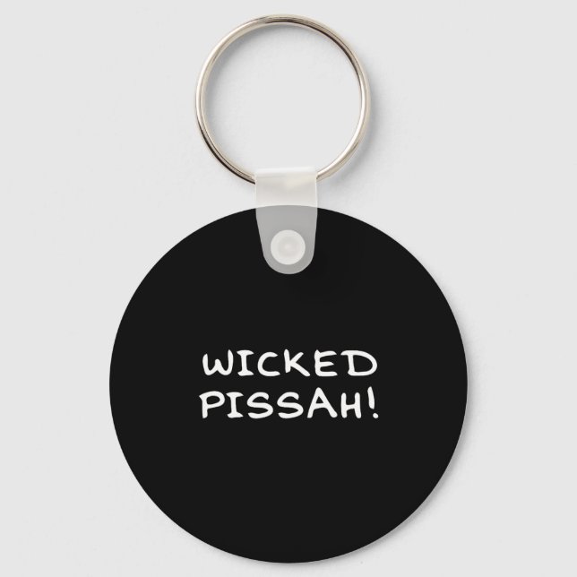 Wicked Ah! Funny Awesome Er New England  Keychain (Front)