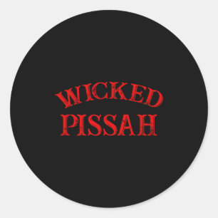 Wicked Ah Funny Er Boston New England Southie  Classic Round Sticker