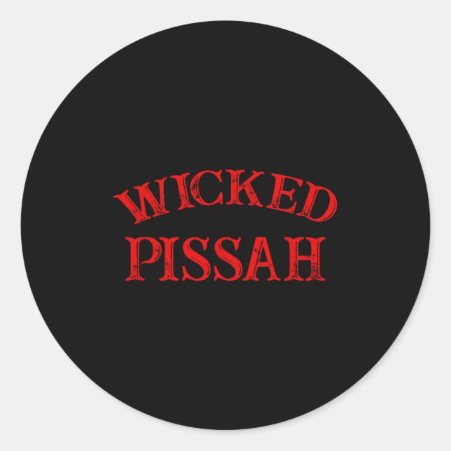 Wicked Ah Funny Er Boston New England Southie  Classic Round Sticker (Front)
