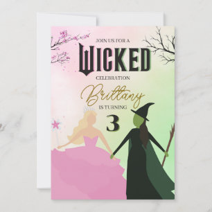 Wicked Birthday Invitation Elphaba and Galinda