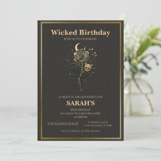 Wicked Birthday Invitation, Witch Party Card