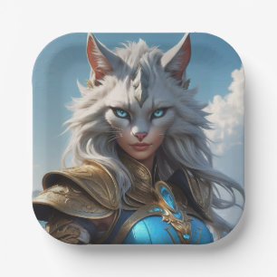 Wicked Blue Eyed Cat  Paper Plate