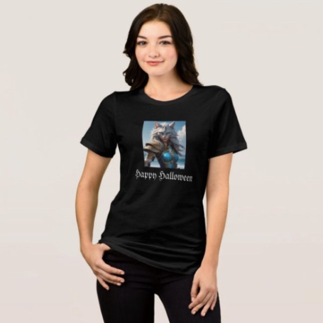 Wicked Blue Eyed Cat  Tri-Blend Shirt (Comfy tri-blend women’s tee feminine fit, scoop neck, short sleeves, relaxed fit.  
)