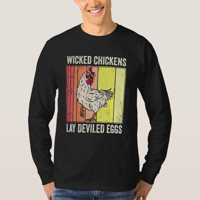 Wicked Chickens Lay Deviled Eggs Costume Halloween T-Shirt (Front)