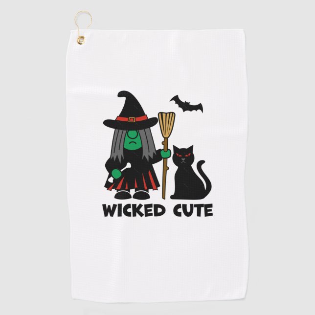 Wicked Cute Gnome Witch   Golf Towel (Front)