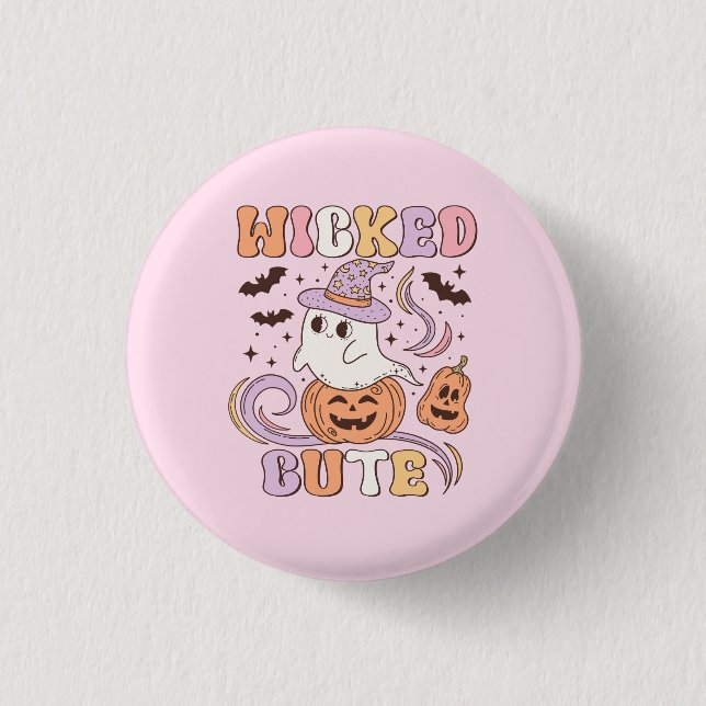 Wicked Cute Halloween 1 Inch Round Button (Front)