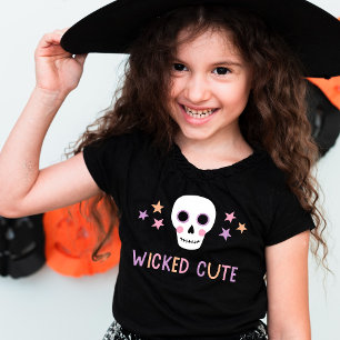 Wicked Cute Pastel Skull and Stars Halloween Toddler T-shirt
