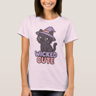 WICKED CUTE - Witch Cat - Halloween T-Shirt