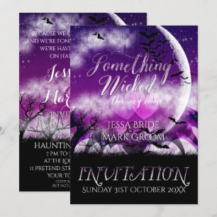 Wicked Fun Halloween Love Moon Wedding Invitation